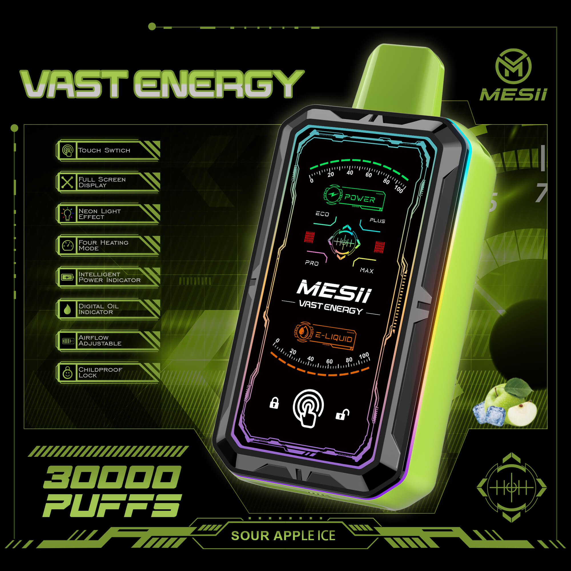 MESII VISUAL BOXX 30K Puffs - Front View