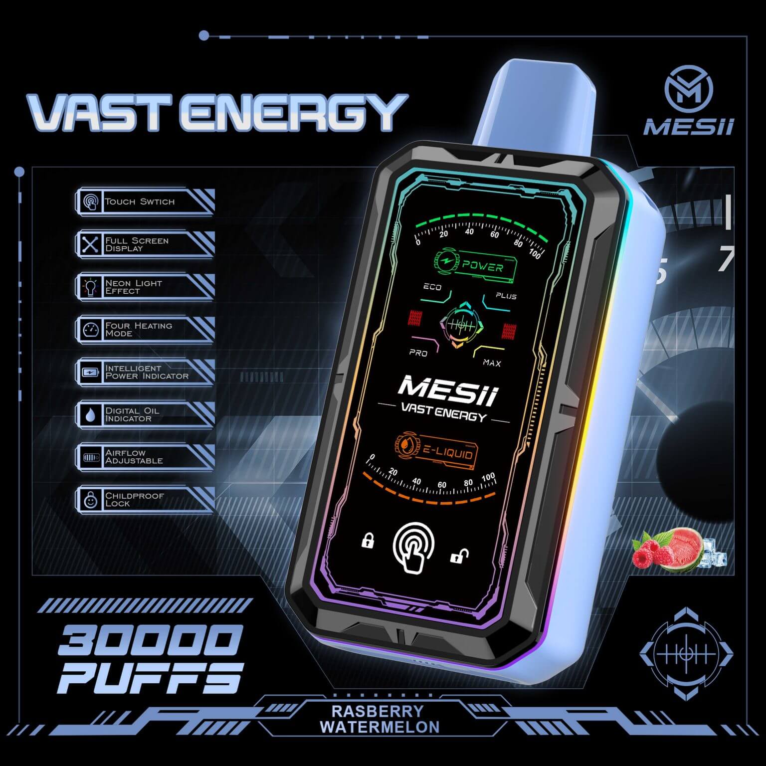 MESII VISUAL BOXX 30K Puffs - Side View